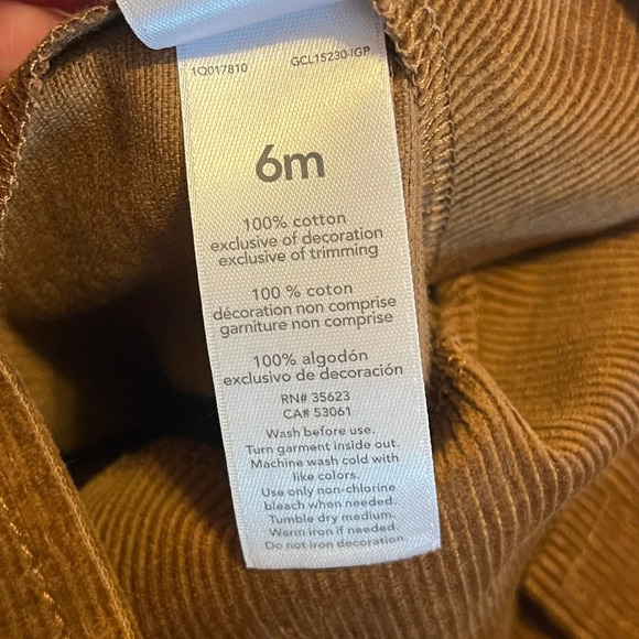 Carter’s Brown Corduroy Overalls with Moose - Picture 6 of 7